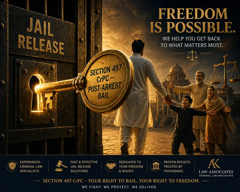 post-arrest bail in Pakistan – Section 497 CrPC key unlocking prison cell for jail release