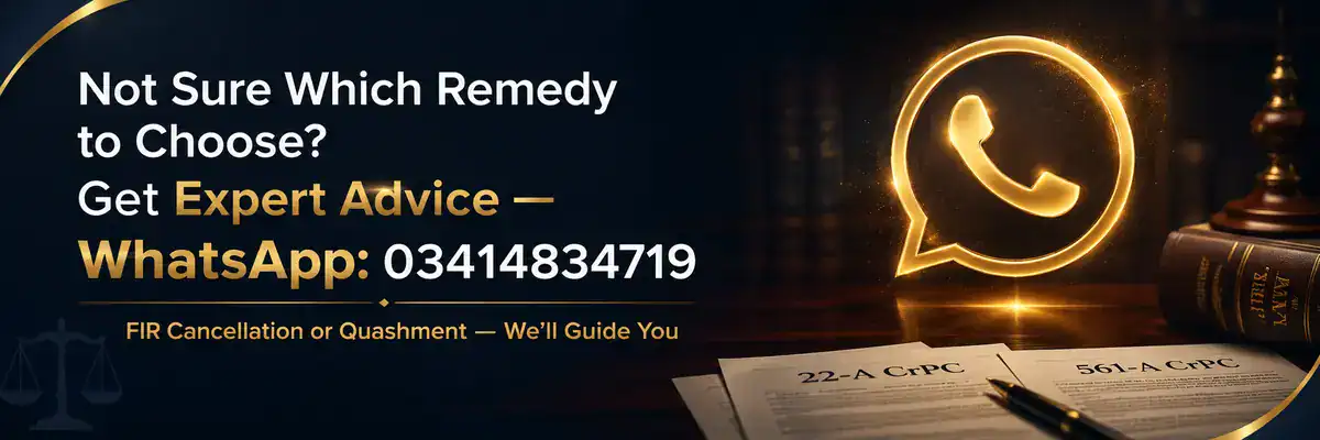 Need help choosing between FIR cancellation and quashment? — MK Legal Hub WhatsApp 03414834719