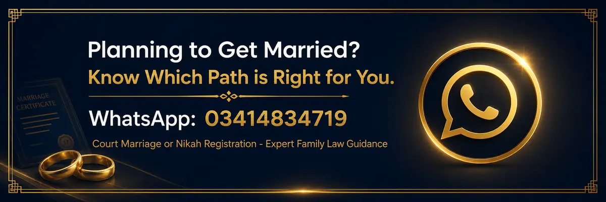 Court marriage vs nikah registration Pakistan expert guidance banner